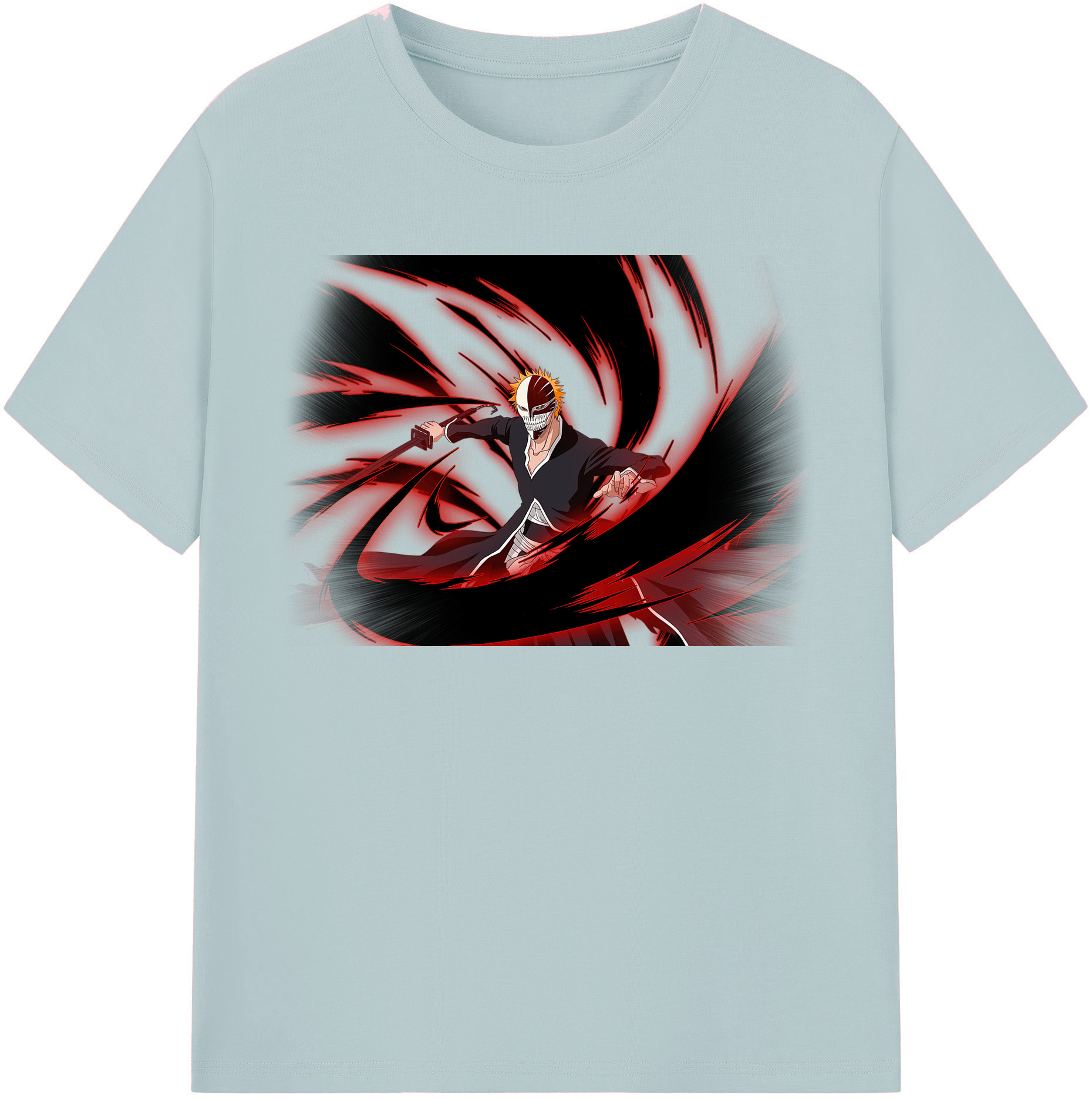 （画像用） ブリーチ 黒崎一護（くろさき いちご）BLEACH Kurosaki Ichigo 綿100％半袖Tシャツ（フロントプリント）